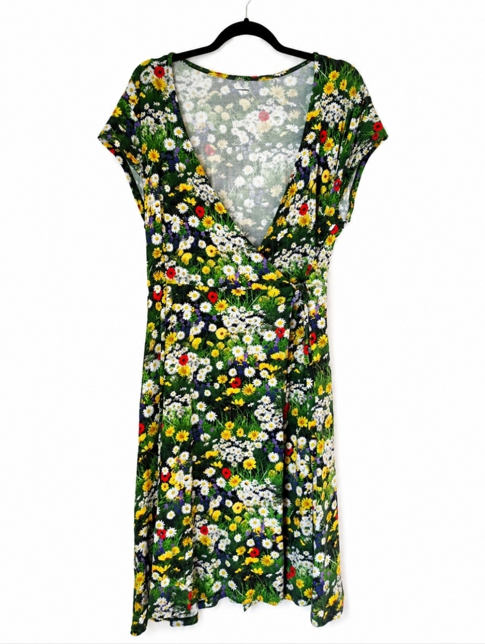 Muse Threads Eco Friendly Bamboo Floral Print Wrap Dress Large
